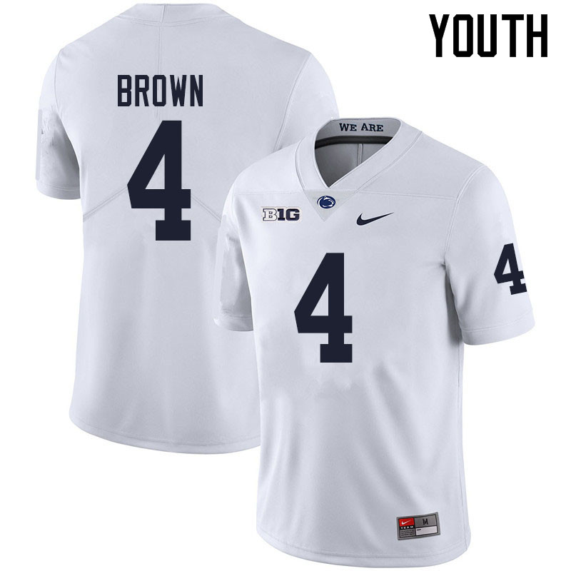 NCAA Nike Youth Penn State Nittany Lions Journey Brown #4 College Football Authentic White Stitched Jersey SKY3498BG